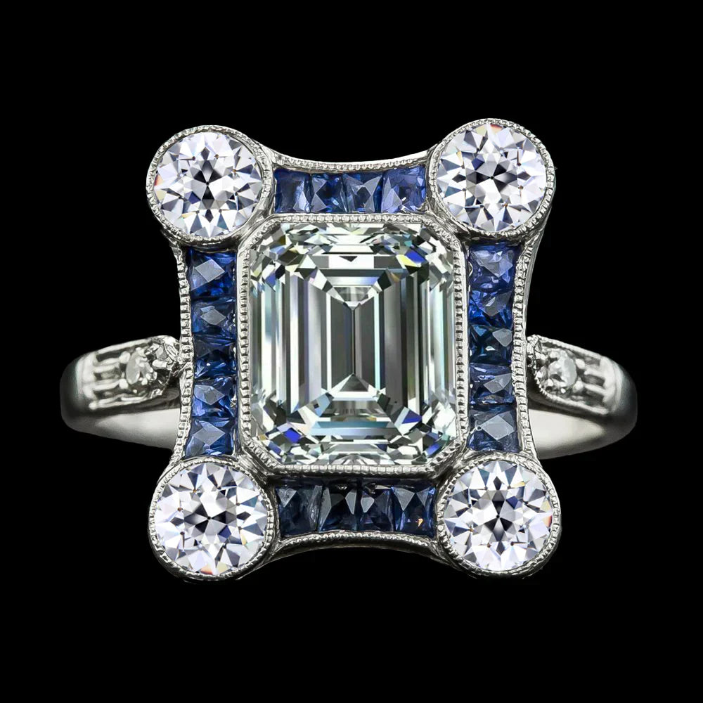 Anello con Diamante Smeraldo da 10 Carati