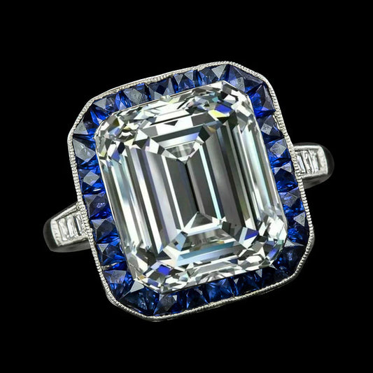 Anello con Diamante Smeraldo da 9 carati