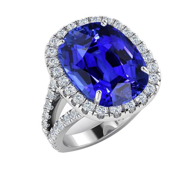 Anello con diamante Halo ovale con zaffiro di Ceylon Pave Split Shank 6 carati - harrychadent.it