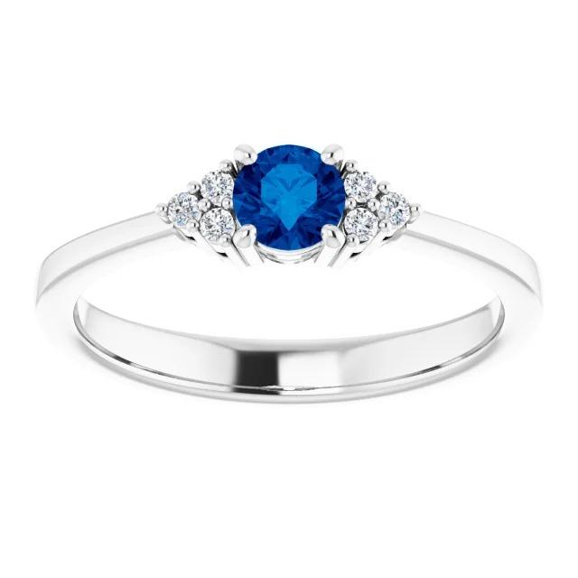 Anello con diamante da 1 carato con montatura a griffe con zaffiro blu gioielli da donna - harrychadent.it
