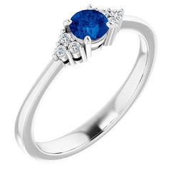 Anello con diamante da 1 carato con montatura a griffe con zaffiro blu gioielli da donna