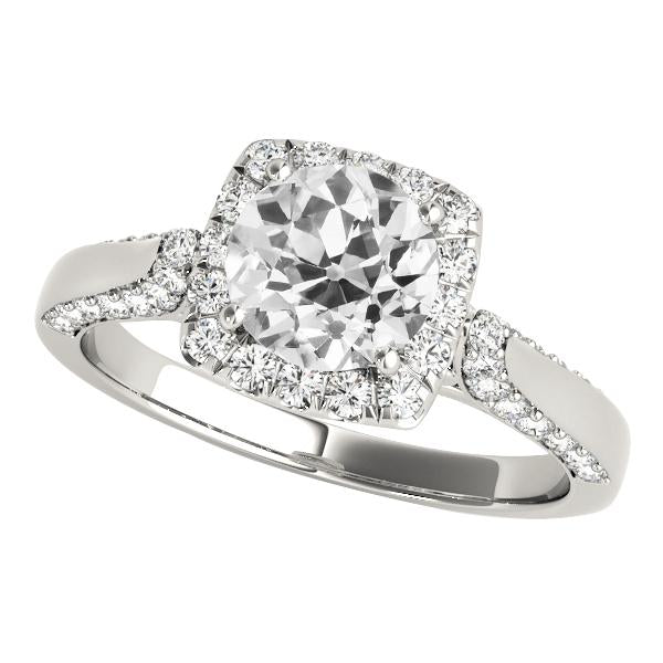 Anello con diamante rotondo con taglio antico, gioielli in oro bianco 4,50 carati - harrychadent.it