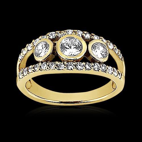 Anello con diamante rotondo in oro giallo da 1,46 ct con gambo spezzato Gioielli Nuova - harrychadent.it