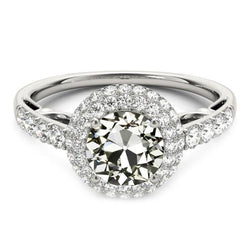Anello con diamante rotondo vecchio minatore con anello in oro 14 carati 5 carati gioielli