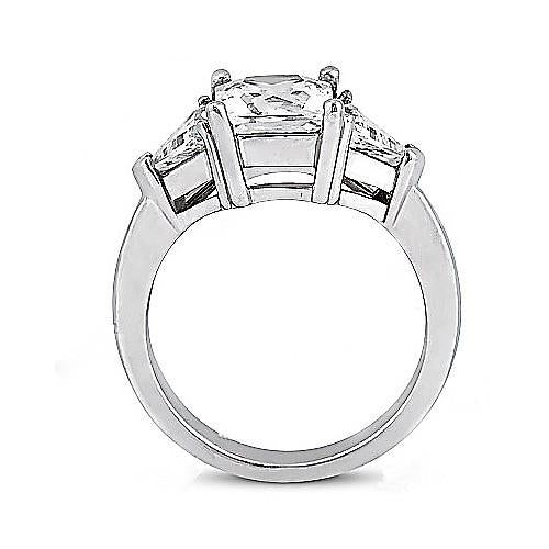 Anello con diamanti Princess da 2,20 carati con tre pietre e gioielli in oro bianco 14 carati - harrychadent.it