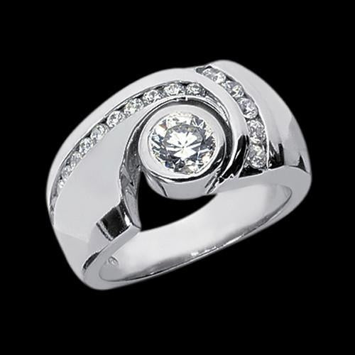 Anello con diamanti rotondi da 1.76 carati con accenti in oro bianco 14K - harrychadent.it