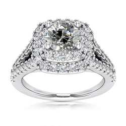 Anello con doppio anello di diamanti da minatore con doppio anello di diamanti, gambo diviso da 6,25 carati