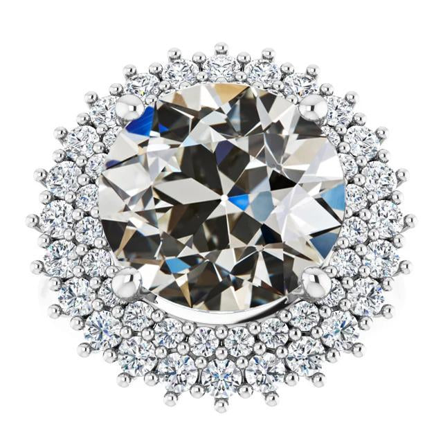Anello con doppio anello di diamanti di taglio antico, set di 4 griffe, 7,50 carati - harrychadent.it