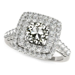 Anello con doppio anello rotondo vecchio minatore Diamante 5,50 carati gioielli