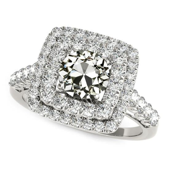 Anello con doppio anello rotondo vecchio minatore Diamante 5,50 carati gioielli - harrychadent.it