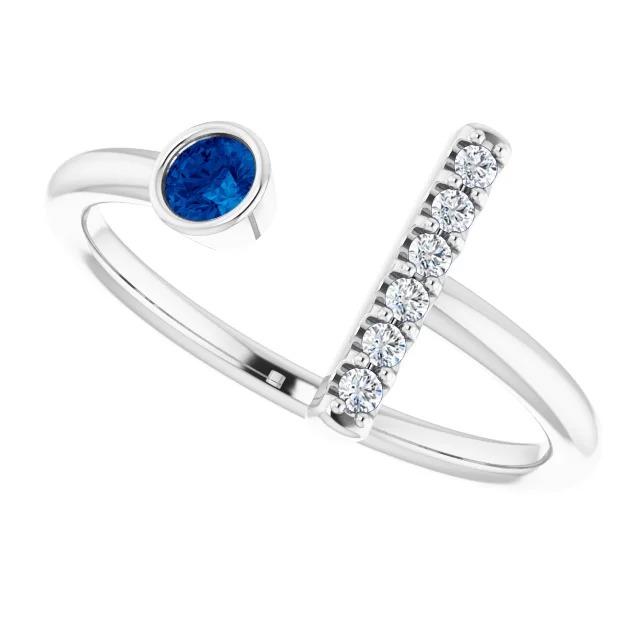Anello con gemme di diamanti 0.48 carati zaffiro blu di Ceylon - harrychadent.it