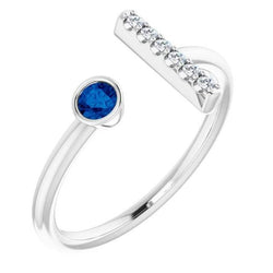Anello con gemme di diamanti 0.48 carati zaffiro blu di Ceylon