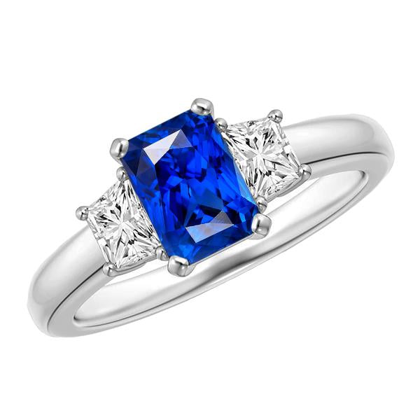 Anello con gemme di zaffiro blu 2.50 carati di diamanti scintillanti scintillanti - harrychadent.it