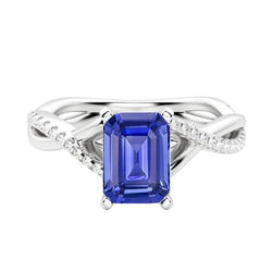 Anello con gioielli con stelo in oro infinito con zaffiro smeraldo da 3 carati