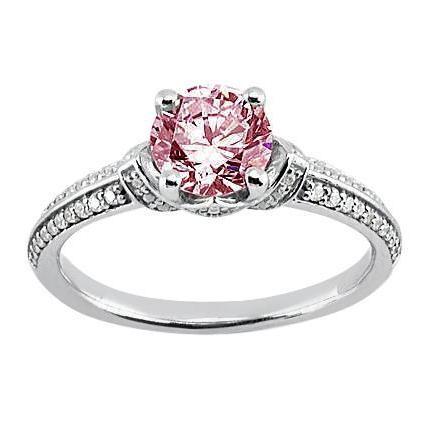 Anello con pietra preziosa rotonda con zaffiro rosa da 1,41 ct - harrychadent.it