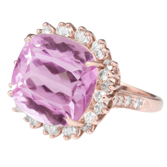 Anello con pietre preziose Kunzite