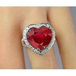 Anello con pietre preziose in oro 14K da 7,25 ct con rubino rosso e gioielli con diamanti - harrychadent.it