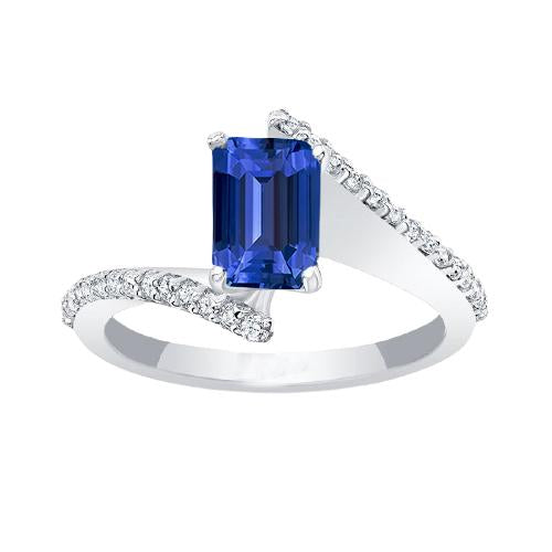 Gemma blu zaffiro anello pavimenta set accenti tensione stile 2.50 carati - harrychadent.it