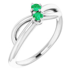 Anello con smeraldo colombiano 0.30 carati Infinity Twist U Prong Jewelry