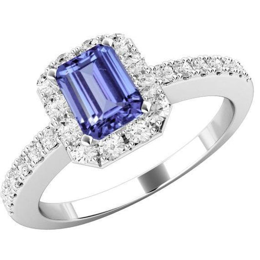 Anello con tanzanite e diamanti da 11.75 ct Nuovo oro bianco 14K - harrychadent.it