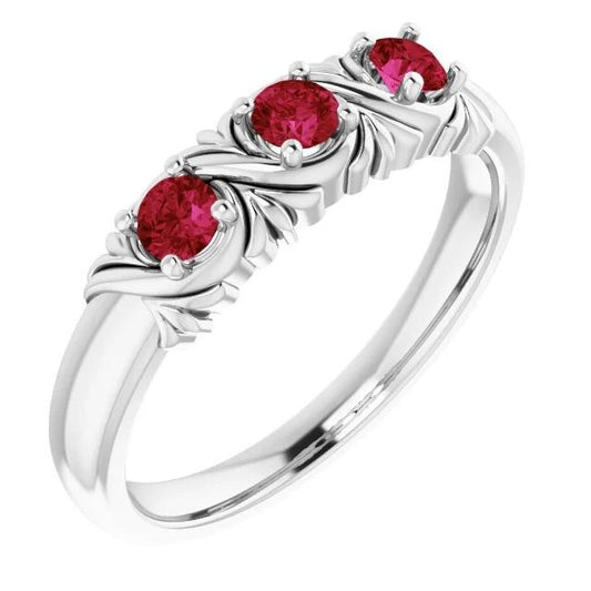 Anello con tre pietre Gioielli da donna con rubini stile antico 0.60 carati - harrychadent.it