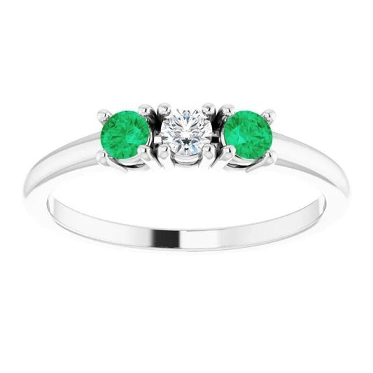 Anello con tre pietre di diamanti da 0,60 carati con montatura a 4 punte con gioielli da donna in oro bianco 14 carati - harrychadent.it