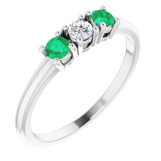Anello con tre pietre di diamanti da 0,60 carati con montatura a 4 punte con gioielli da donna in oro bianco 14 carati - harrychadent.it