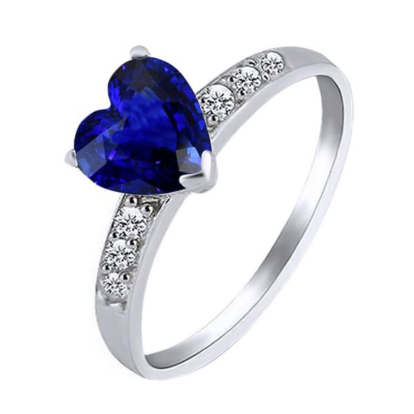 Cuore blu zaffiro gemma anello accenti diamanti 2.25 carati - harrychadent.it