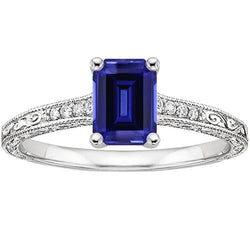 Anello con zaffiro blu e Brillanti Prezzo