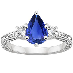Anello con zaffiro blu e brillanti prezzo