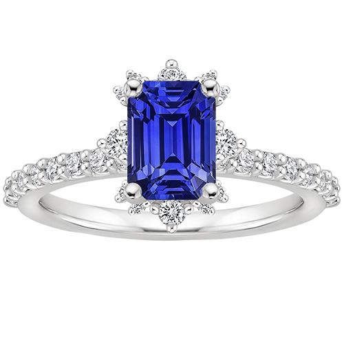 Anello con zaffiro blu e diamante solitario da 4.25 carati con smeraldo con accenti - harrychadent.it