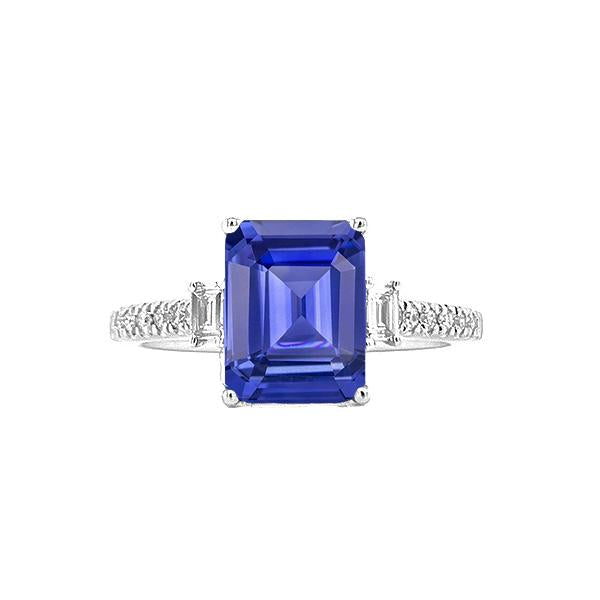 Anello con zaffiro blu e diamanti 3 stile pietra e accenti 3.50 carati - harrychadent.it