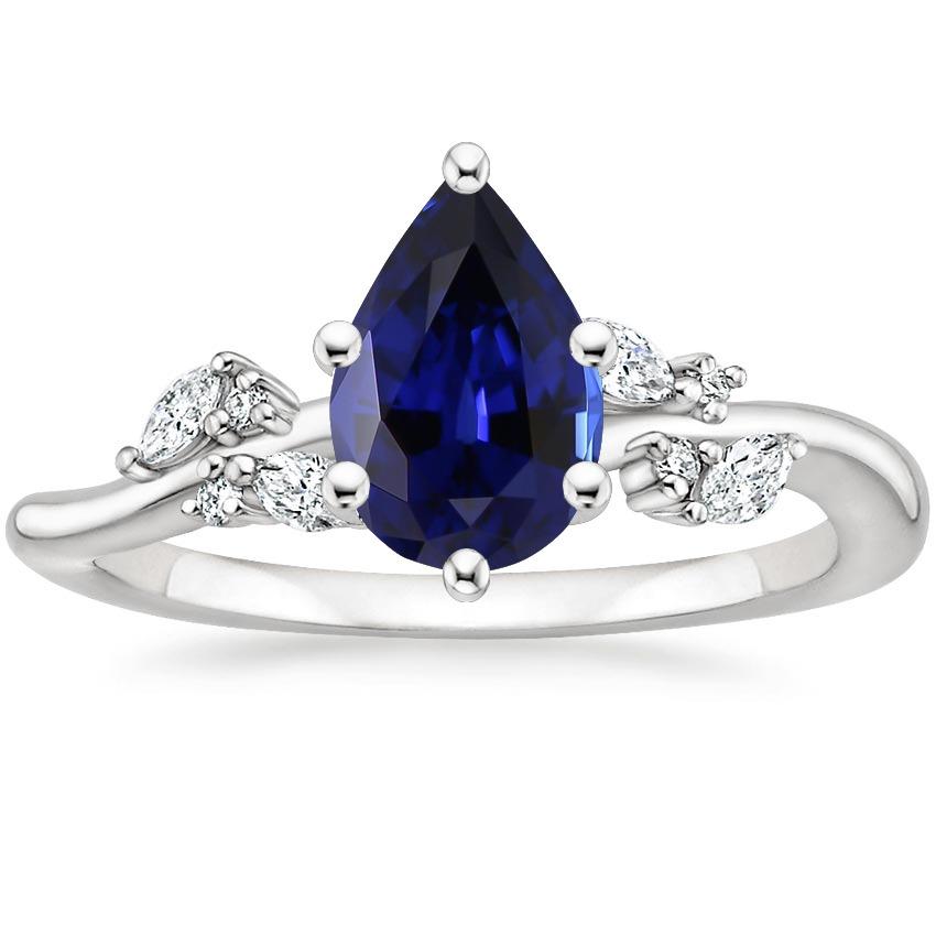 Anello con zaffiro blu naturale e marquise. diamanti rotondi 6.75 carati - harrychadent.it