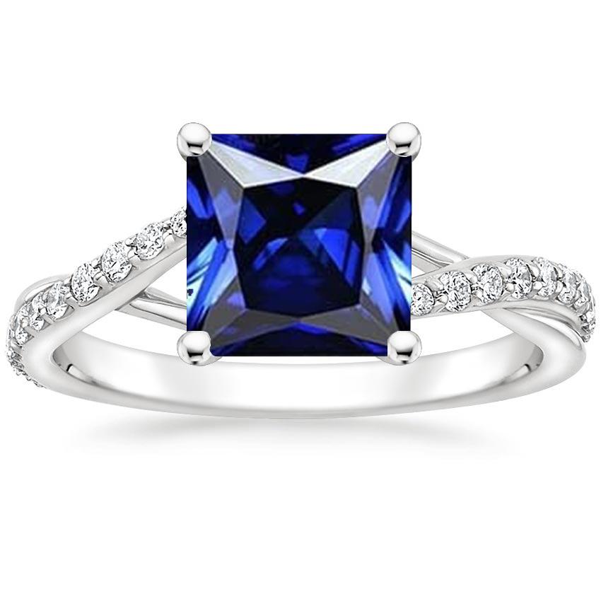 Anello con zaffiro blu principessa con gioielli in oro e diamanti con accenti 6 carati - harrychadent.it