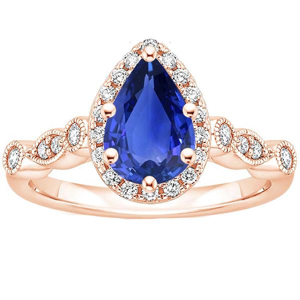 Anello con zaffiro e Diamanti