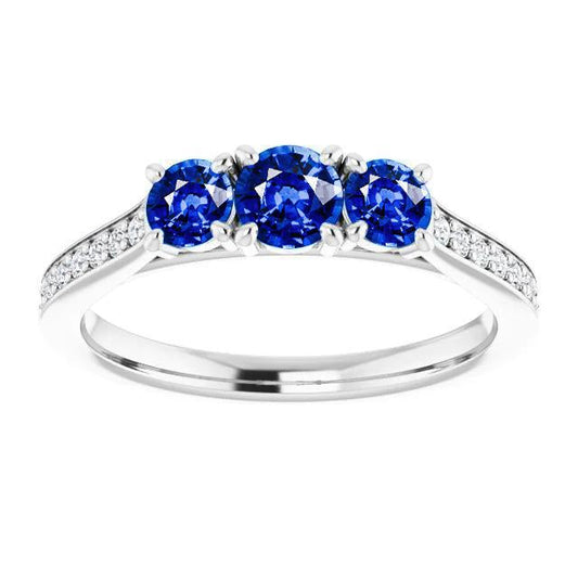 Anello con zaffiro e diamante da 1.10 carati con montatura a griffe per gioielli da donna - harrychadent.it