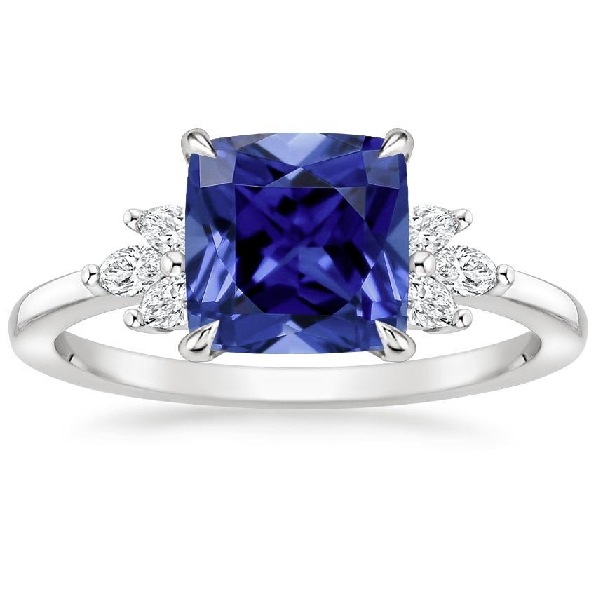 Anello cuscino con zaffiro Ceylon e diamante marquise 3.25 carati - harrychadent.it