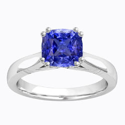 Anello cuscino solitario zaffiro di Ceylon 2 carati gioielli a doppia punta
