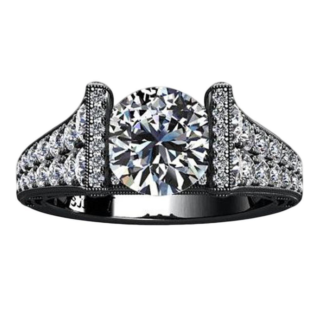 Anello da 3 carati in oro nero con diamante nero 14K con accenti di gioielli Novità - harrychadent.it