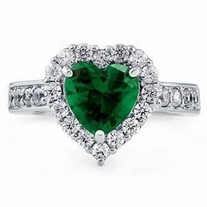 Anello da 5 carati con smeraldo verde a taglio cuore e diamante bianco 14K - harrychadent.it