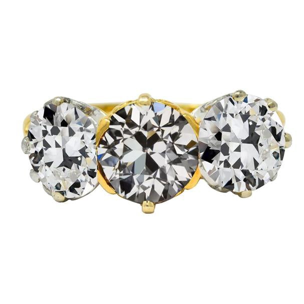Anello da donna Il giro Old Mine Cut Diamante 3 Stone Gold 7,50 carati - harrychadent.it