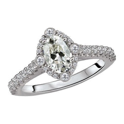 Anello da donna con anello rotondo e marchese vecchio minatore Diamante Halo 5 carati