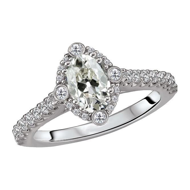 Anello da donna con anello rotondo e marchese vecchio minatore Diamante Halo 5 carati - harrychadent.it