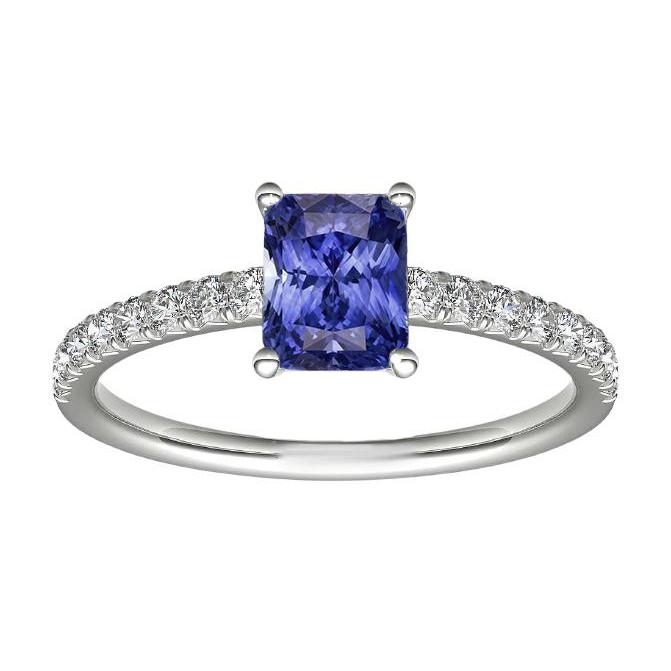 Anello da donna con diamante con zaffiro blu radiante gioielli in pietra preziosa 3 carati - harrychadent.it