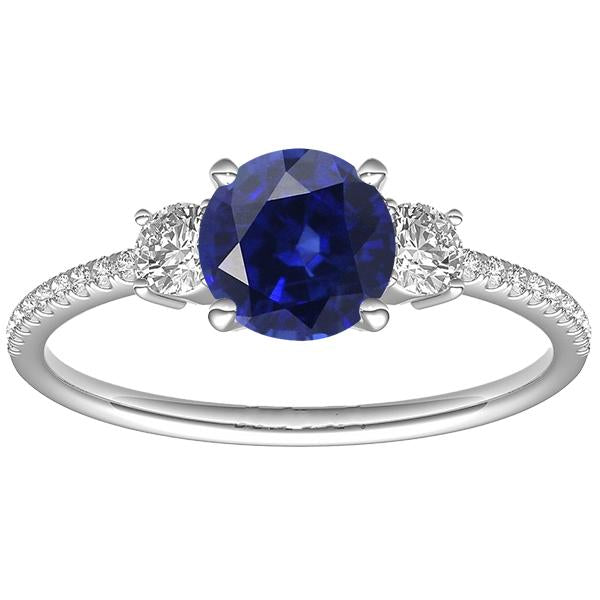Anello da donna con diamante e zaffiro 3.50 carati taglio rotondo in oro con accenti - harrychadent.it