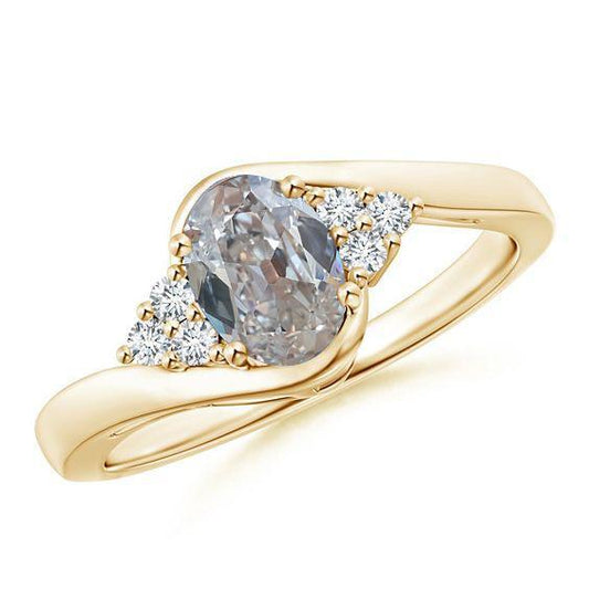 Anello da donna con diamante taglio ovale vecchio minatore 2 carati stile tensione - harrychadent.it