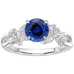 Anello da donna con diamante zaffiro blu naturale 3 carati pietre marquise