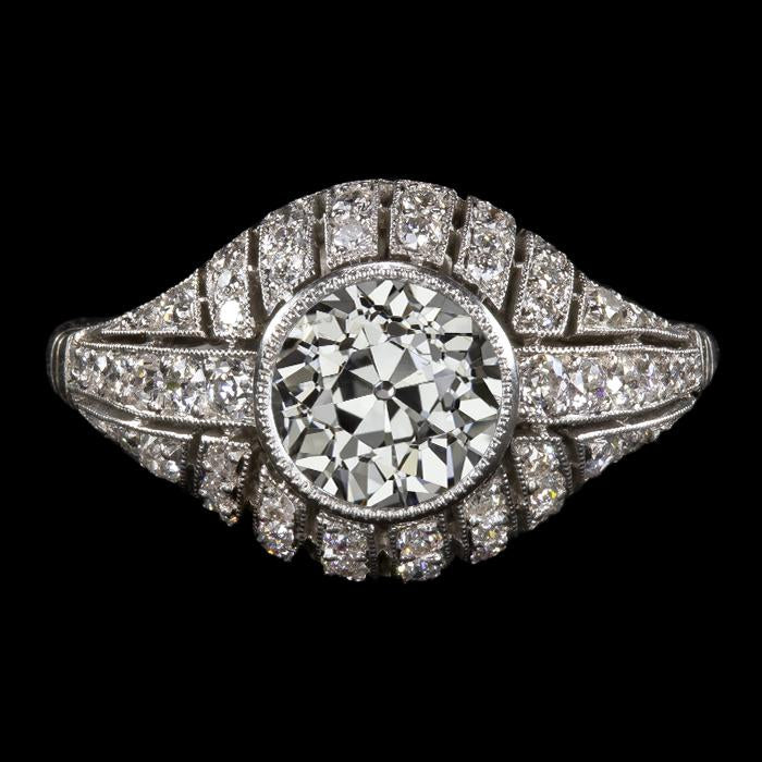 Anello da donna con diamanti fantasia con castone vecchio taglio incastonato 3,75 carati Milgrain Gold - harrychadent.it
