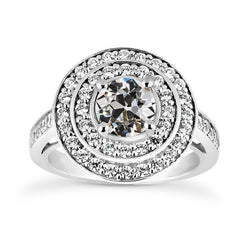 Anello da donna con doppio anello di diamanti taglio antico, 3,25 carati