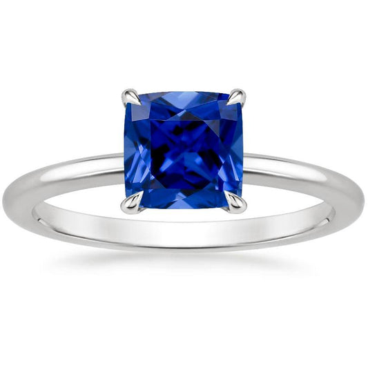 Anello da donna con pietre preziose. solitario. cuscino con zaffiro dello Sri Lanka. 2.25 carati - harrychadent.it